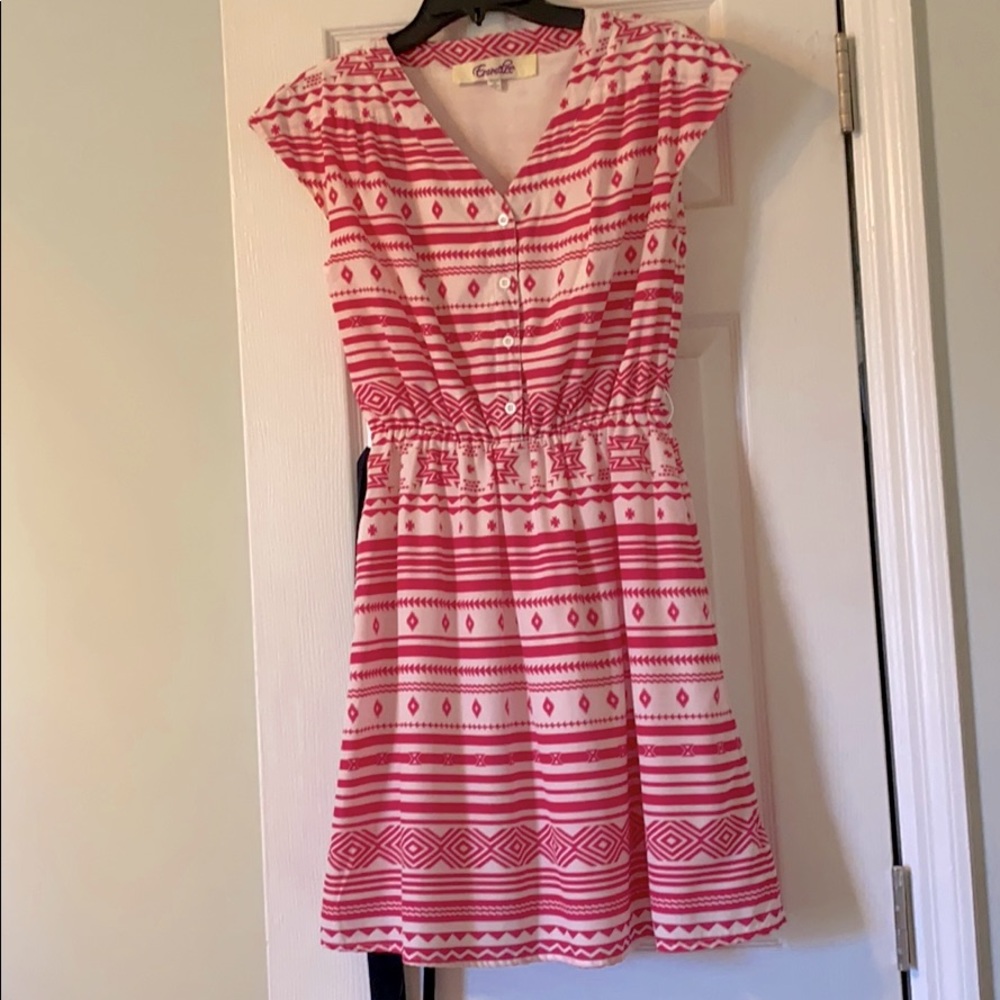 Pink and White Patterned Dress